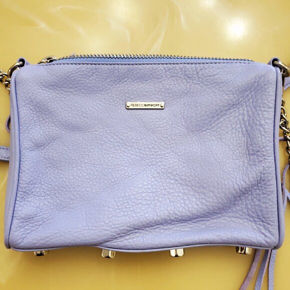 Rebecca Minkoff Lavender Lilac 5-Zip Leather Chain Crossbody Bag - Picture 8 of 16
